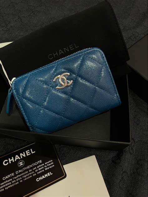 chanel card case au|Chanel zipper card case.